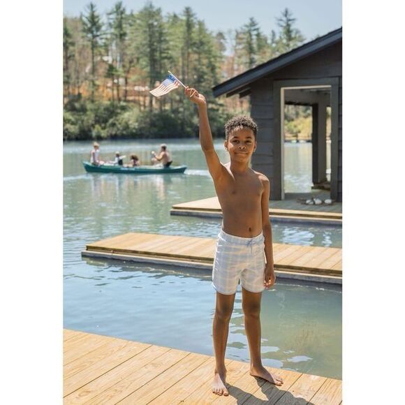 MINNOW Boy's Sunwashed Plaid Boardie 9/10 - Picture 1 of 5